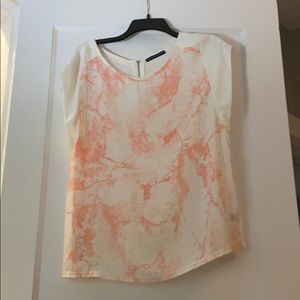 Harlow & Graham cream & peach blouse.